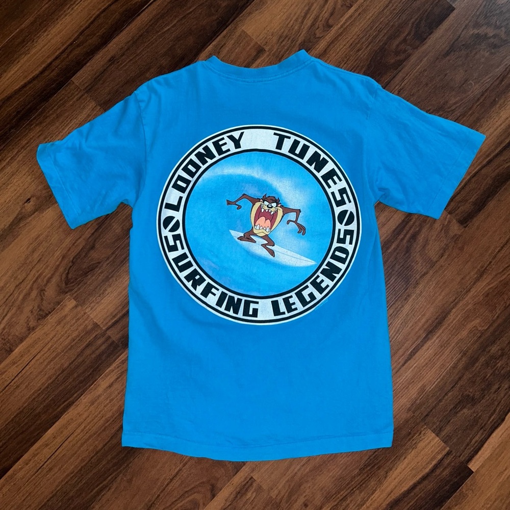 1994 Single Stich Tee Looney Tunes Surfing Legend Taz Warner Bros M Vintage Surf - Picture 4 of 7